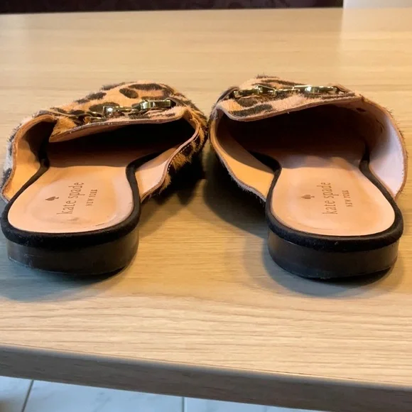 Kate Spade Cece Too Calf Hair Leopard Print Mules Brown Black - Size 7 Medium - Picture 5 of 16